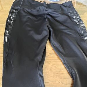 Black with polka dot details joggers from Athleta 1X